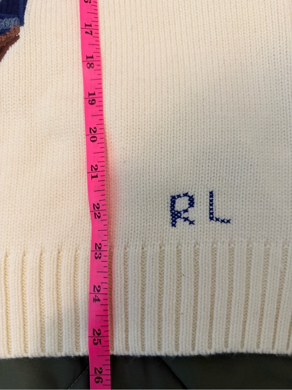 Polo by Ralph Lauren Cream Crewneck Sweater with Bear Graphic - Picture 4 of 4